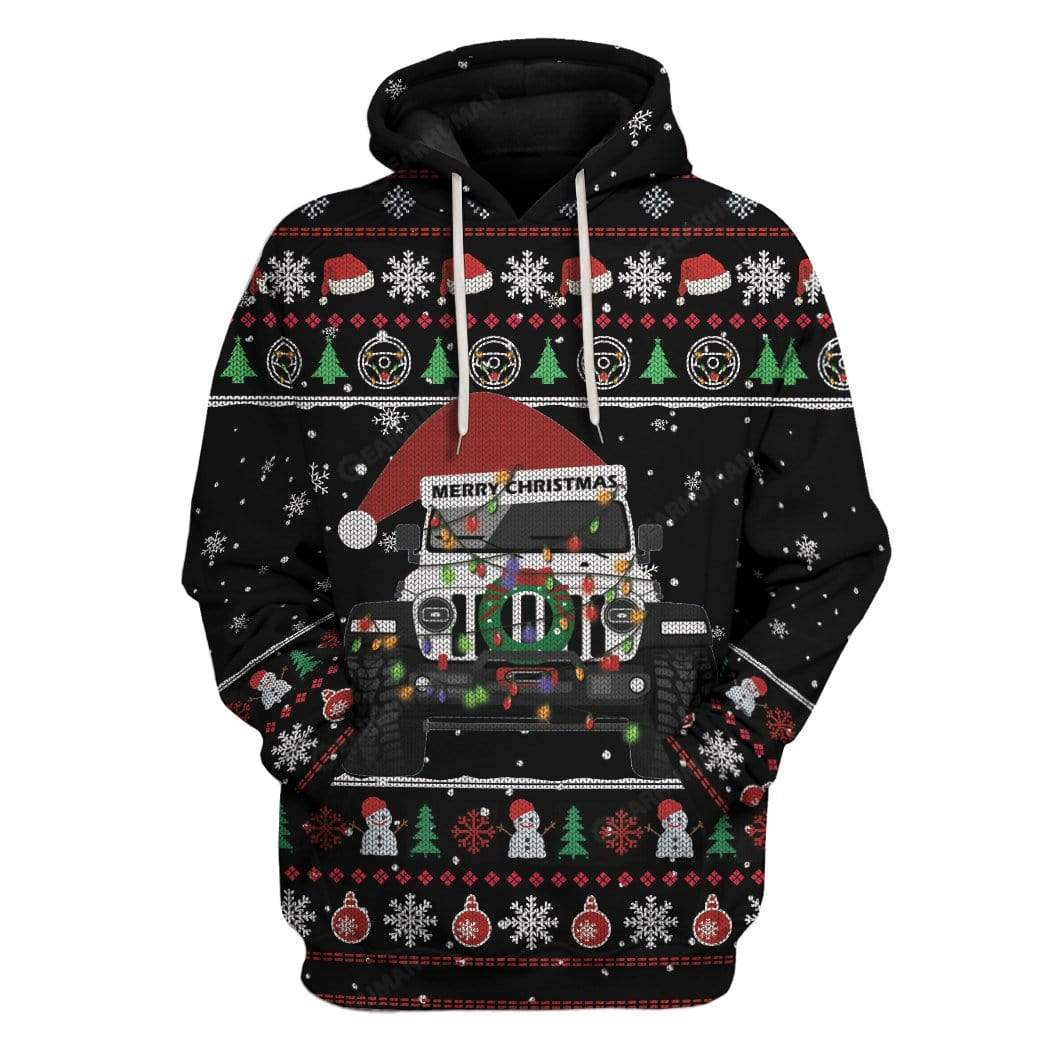 Ugly Christmas Car Custom T-shirt - Hoodies Apparel HD-TA21111902 3D Custom Fleece Hoodies Hoodie S 