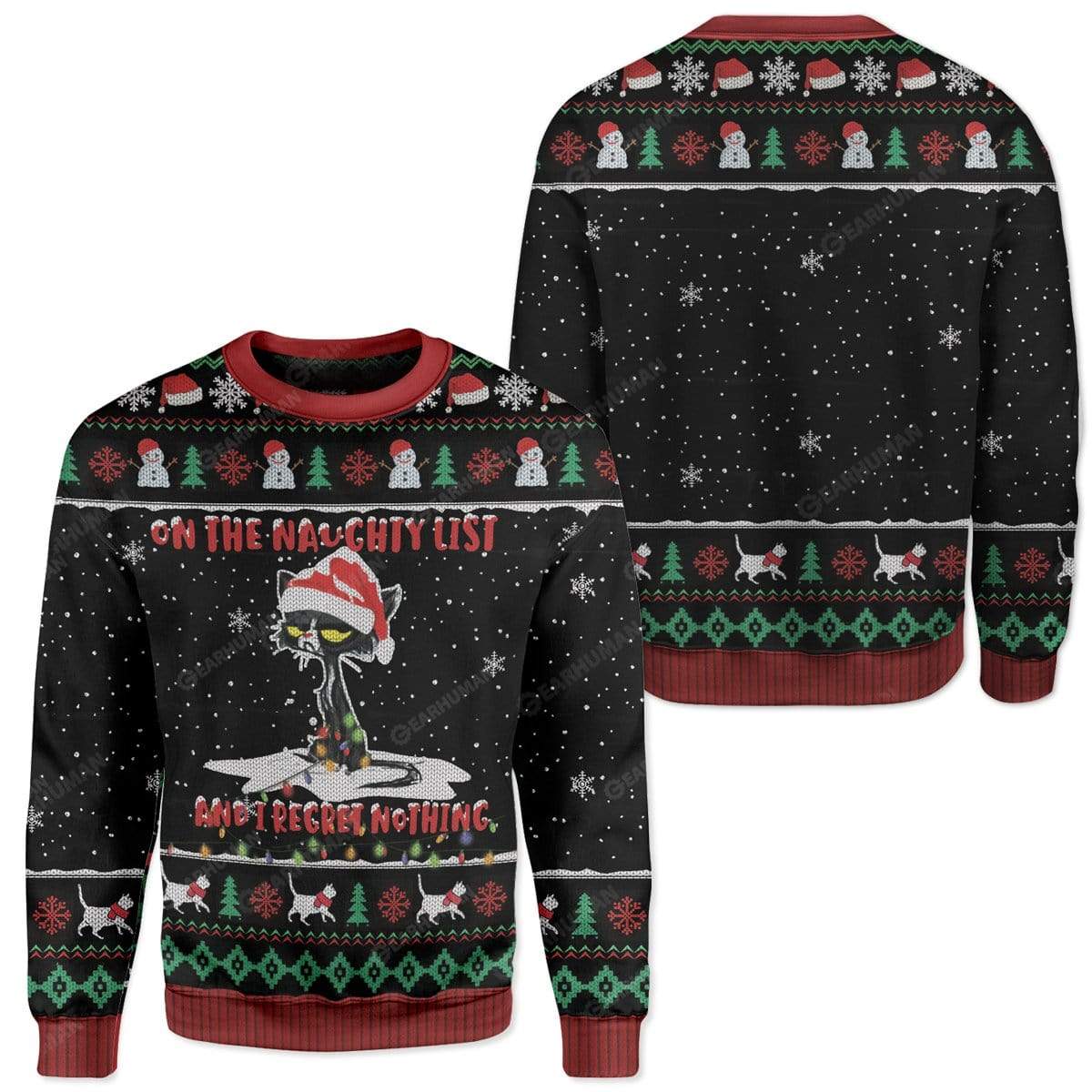 Ugly Christmas Cat Custom Sweater Apparel HD-DT16111923 Ugly Christmas Sweater 