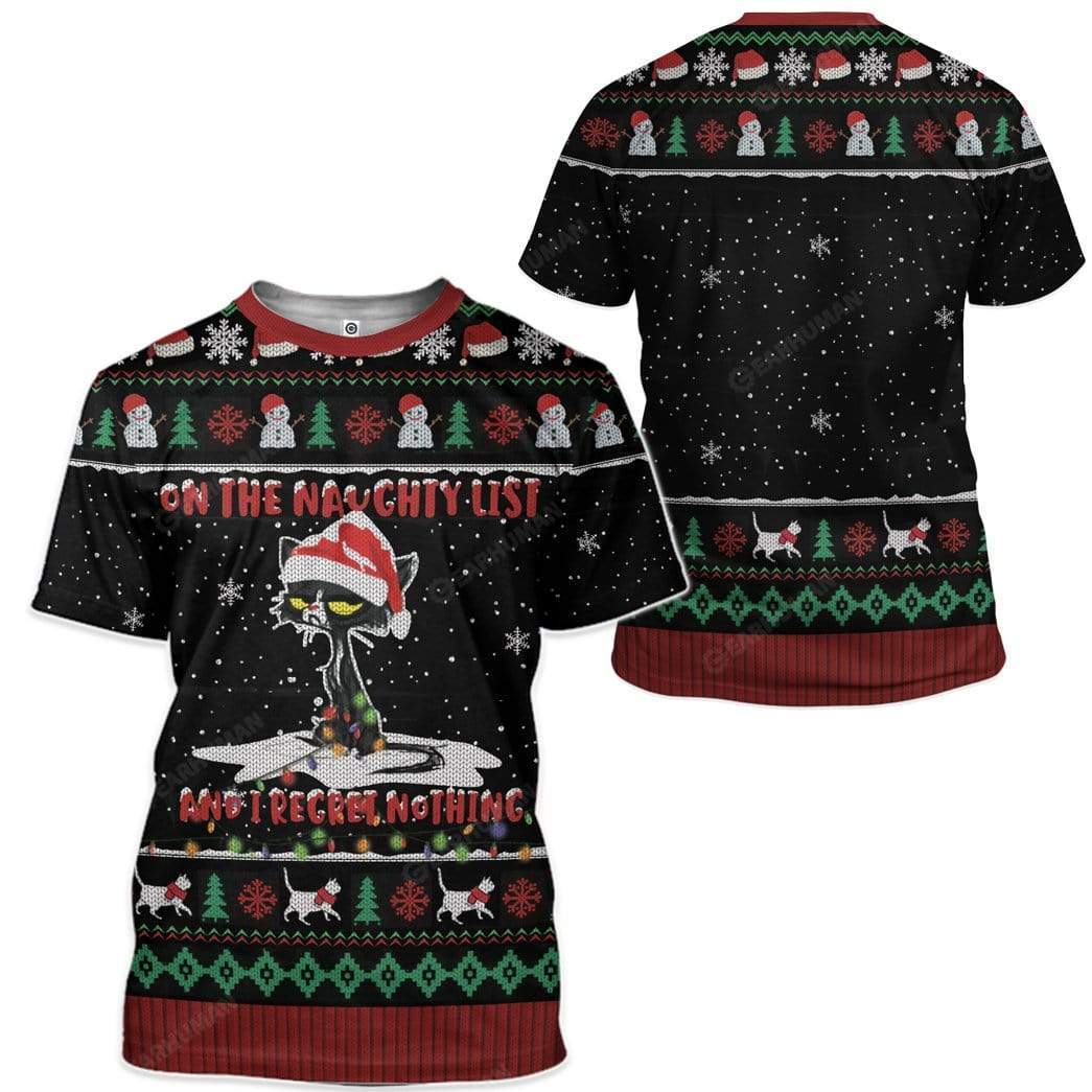 Ugly Christmas Cat Custom T-shirt - Hoodies Apparel HD-DT16111923 3D Custom Fleece Hoodies 