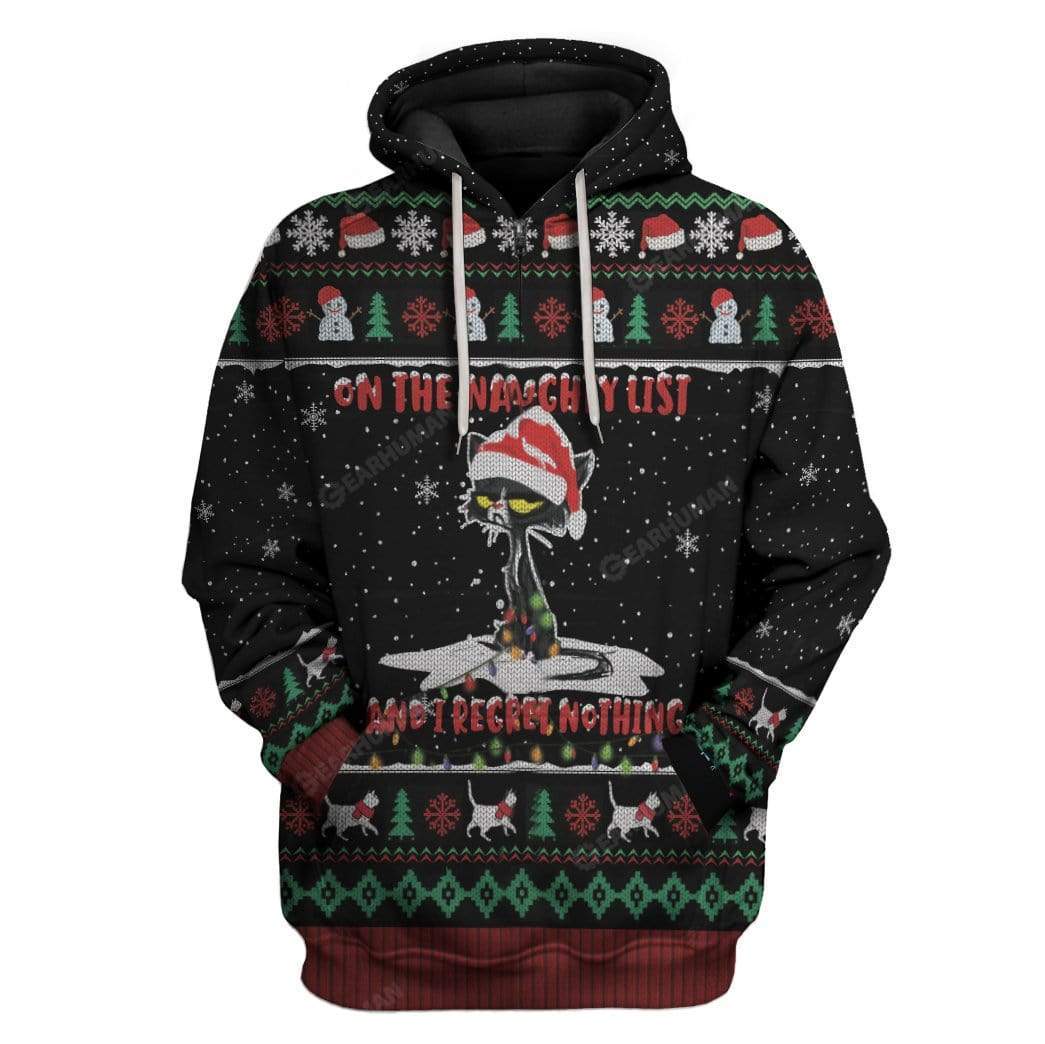 Ugly Christmas Cat Custom T-shirt - Hoodies Apparel HD-DT16111923 3D Custom Fleece Hoodies Hoodie S 