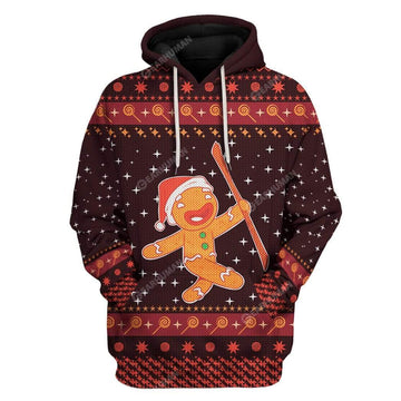 Gearhumans Ugly Christmas Cute Christmas Gingerbread Hoodie T-Shirts Apparel