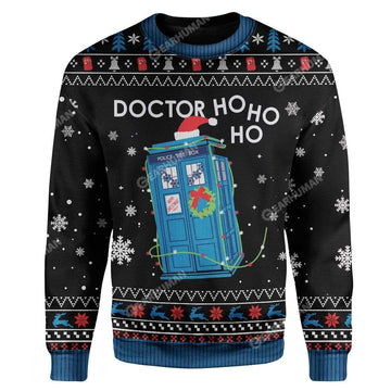 Gearhumans Ugly Christmas Doctor Ho Ho Ho Hoodie T-Shirts Apparel