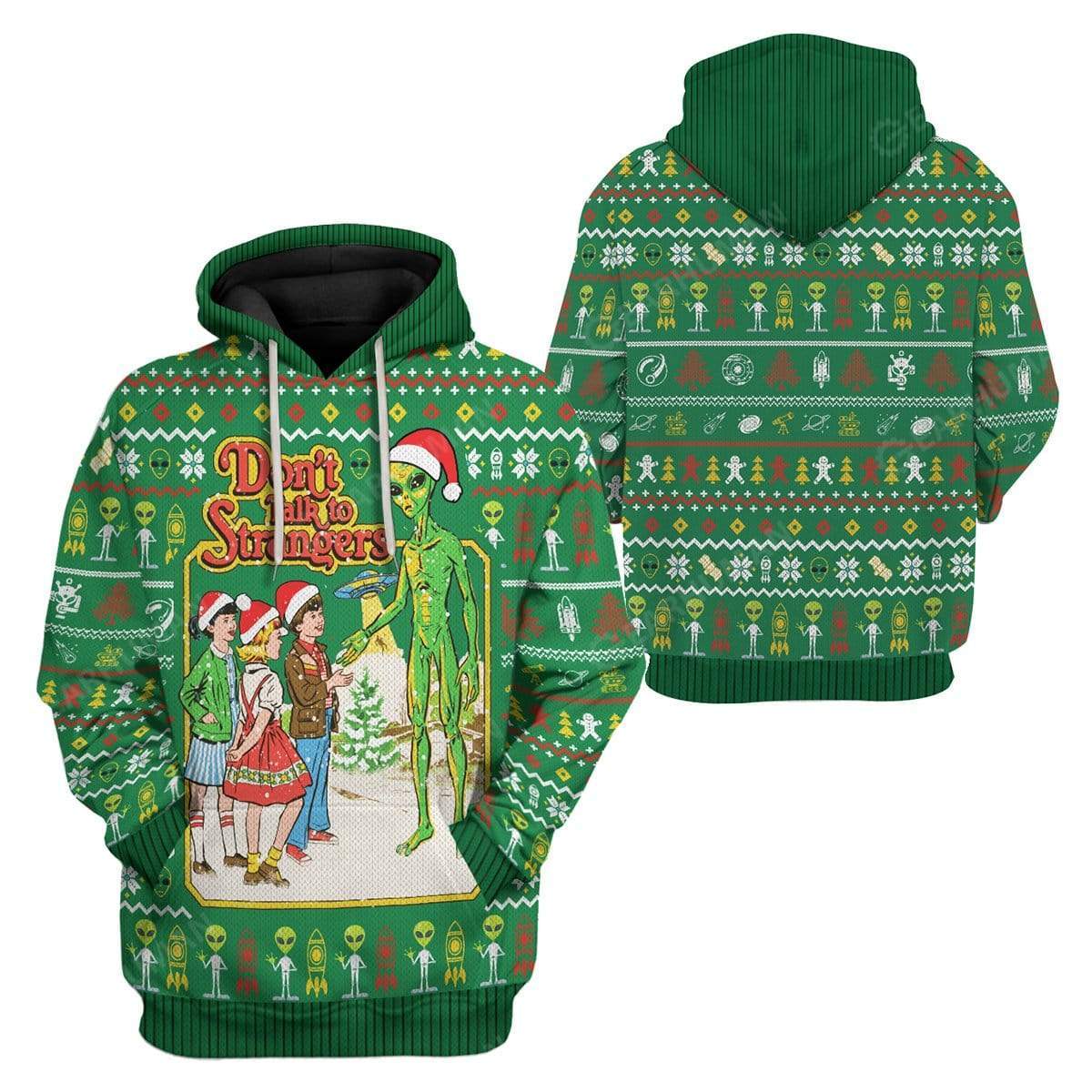 Ugly Christmas Don't Talk Custom T-Shirts Hoodies Apparel HD-AT2811198 3D Custom Fleece Hoodies 