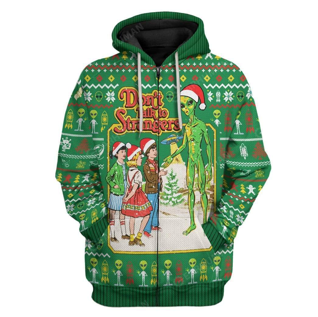 Ugly Christmas Don't Talk Custom T-Shirts Hoodies Apparel HD-AT2811198 3D Custom Fleece Hoodies Zip Hoodie S 