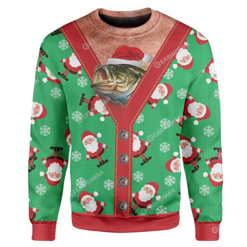 Gearhumans Ugly Christmas Fish Custom Sweater Apparel