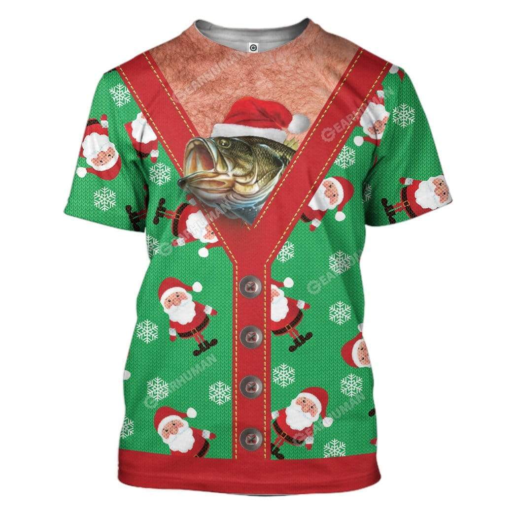 Ugly Christmas Fish Custom T-shirt - Hoodies Apparel HD-TA19111909 3D Custom Fleece Hoodies T-Shirt S 