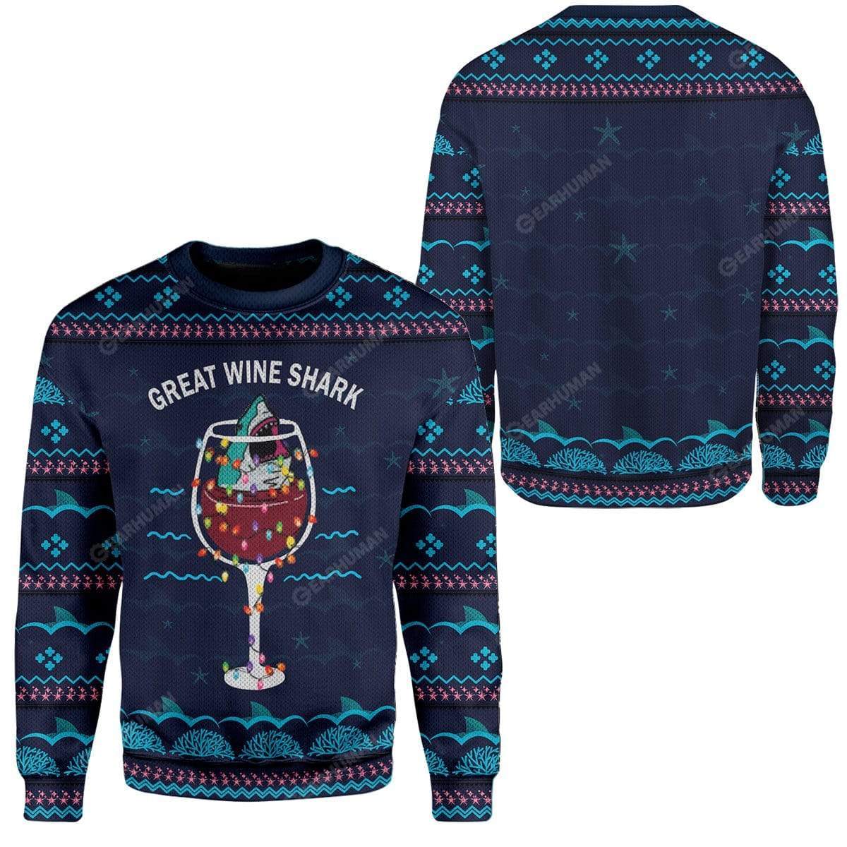 Ugly Christmas Great Wine Shark Custom T-Shirts Hoodies Apparel AN-TA2711197 3D Custom Fleece Hoodies 