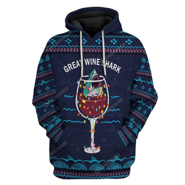 Ugly Christmas Great Wine Shark Custom T-Shirts Hoodies Apparel AN-TA2711197 3D Custom Fleece Hoodies Hoodie S 