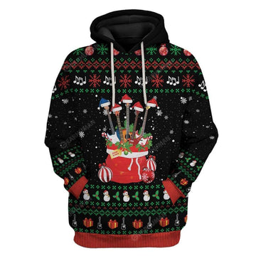 Ugly Christmas Guitars Santa Custom T-Shirts Hoodies Apparel HD-DT25111910 3D Custom Fleece Hoodies Hoodie S 