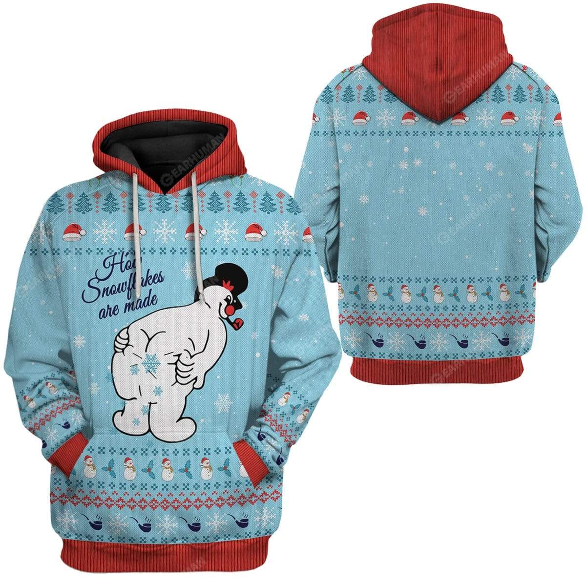Ugly Christmas How Snowflakes Are Made Custom T-Shirts Hoodies Apparel HD-AT0312195 3D Custom Fleece Hoodies 