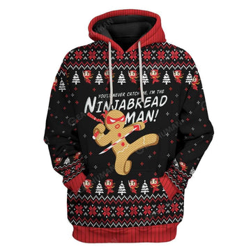 Ugly Christmas I'm The Ninjabread Man Hoodie T-Shirts Apparel HD-AT3011191 3D Custom Fleece Hoodies Hoodie S 