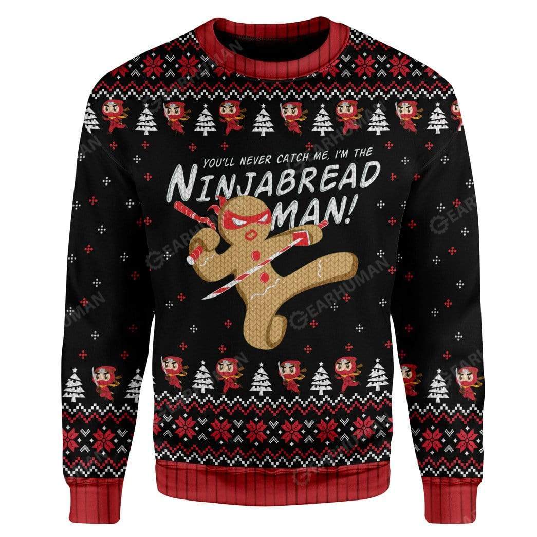 Ugly Christmas I'm The Ninjabread Man Hoodie T-Shirts Apparel HD-AT3011191 3D Custom Fleece Hoodies Long Sleeve S 
