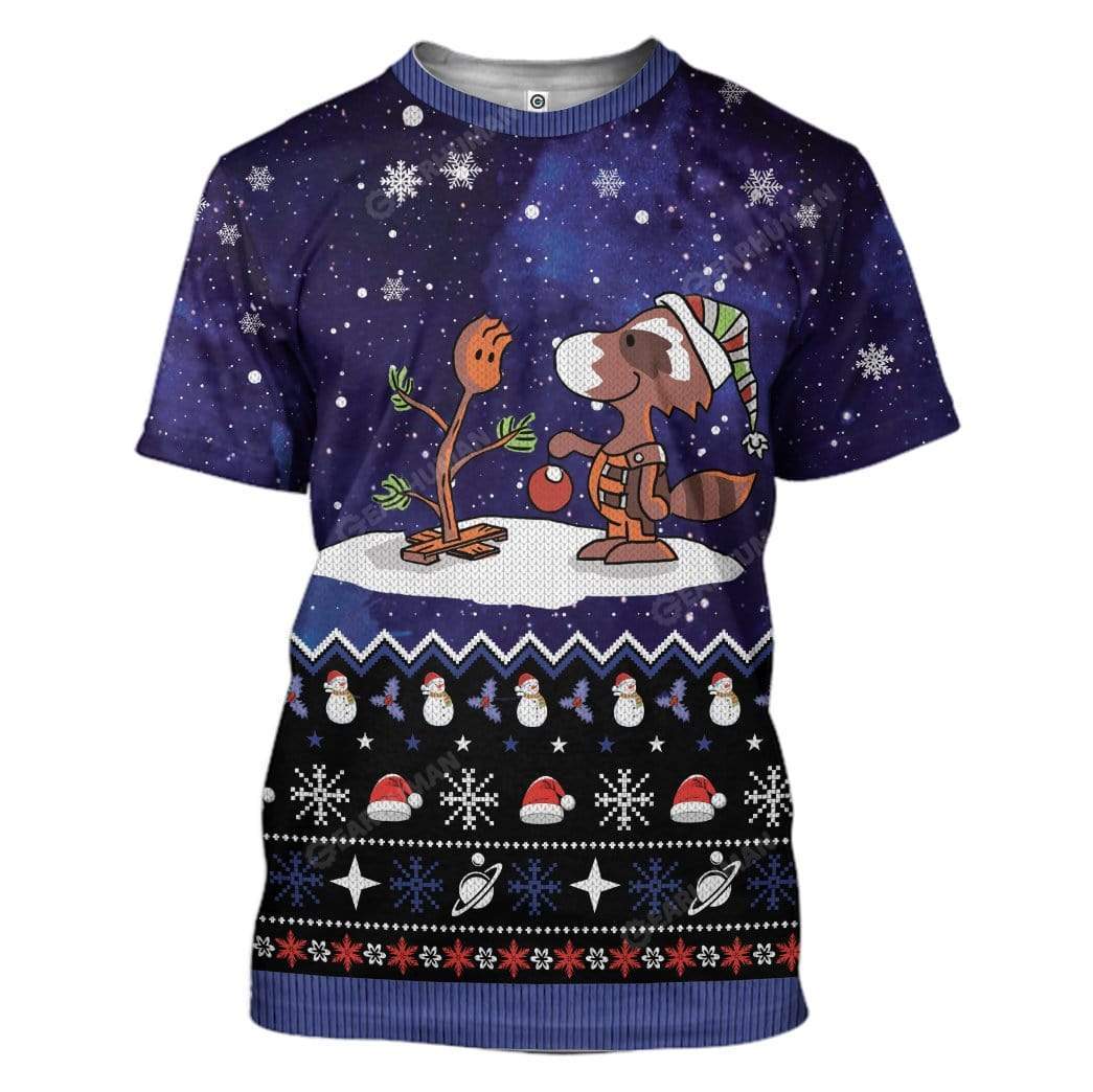Ugly Christmas In Galaxy Hoodie T-Shirts Apparel MV-TA2811191 3D Custom Fleece Hoodies T-Shirt S 
