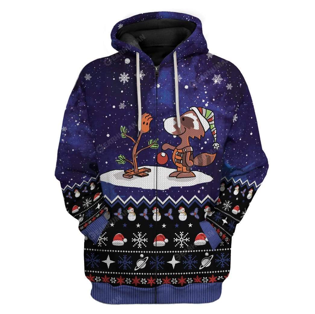 Ugly Christmas In Galaxy Hoodie T-Shirts Apparel MV-TA2811191 3D Custom Fleece Hoodies Zip Hoodie S 