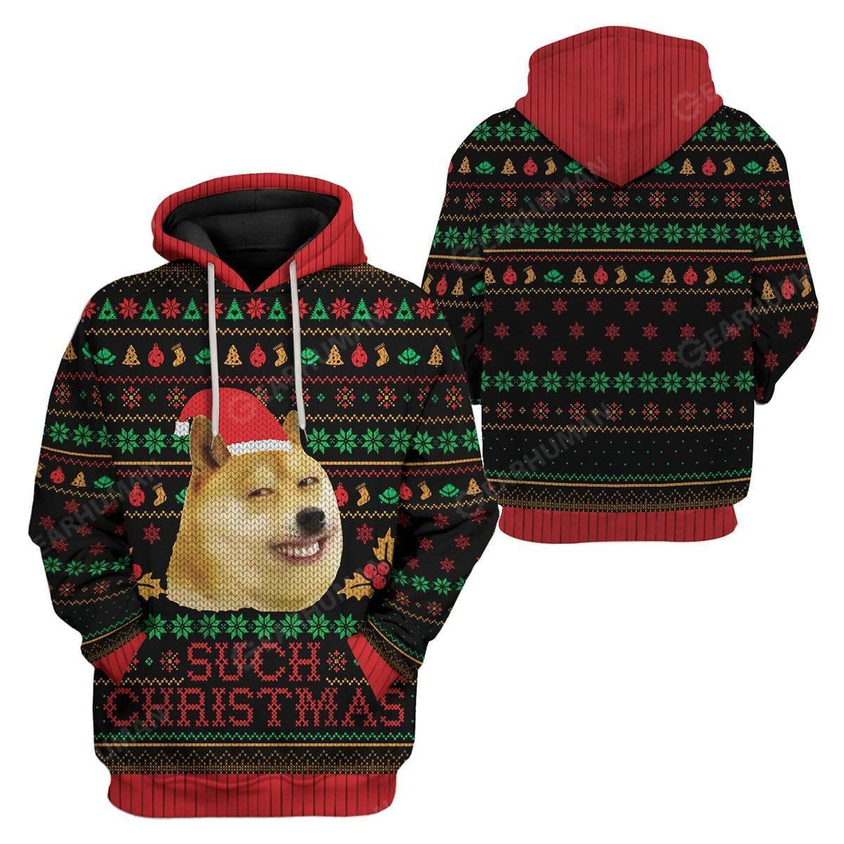 Ugly Christmas Internet Shiba Inu Meme Such Hoodie T-Shirts Apparel DG-AT2911195 3D Custom Fleece Hoodies 