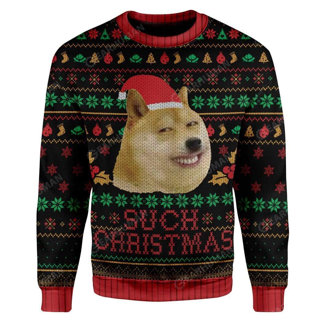 Ugly Christmas Internet Shiba Inu Meme Such Hoodie T-Shirts Apparel DG-AT2911195 3D Custom Fleece Hoodies Long Sleeve S 