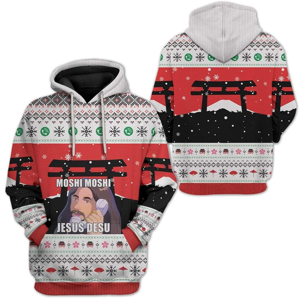 Ugly Christmas Jesus Custom T-shirt - Hoodies Apparel HD-TA20111904 3D Custom Fleece Hoodies 
