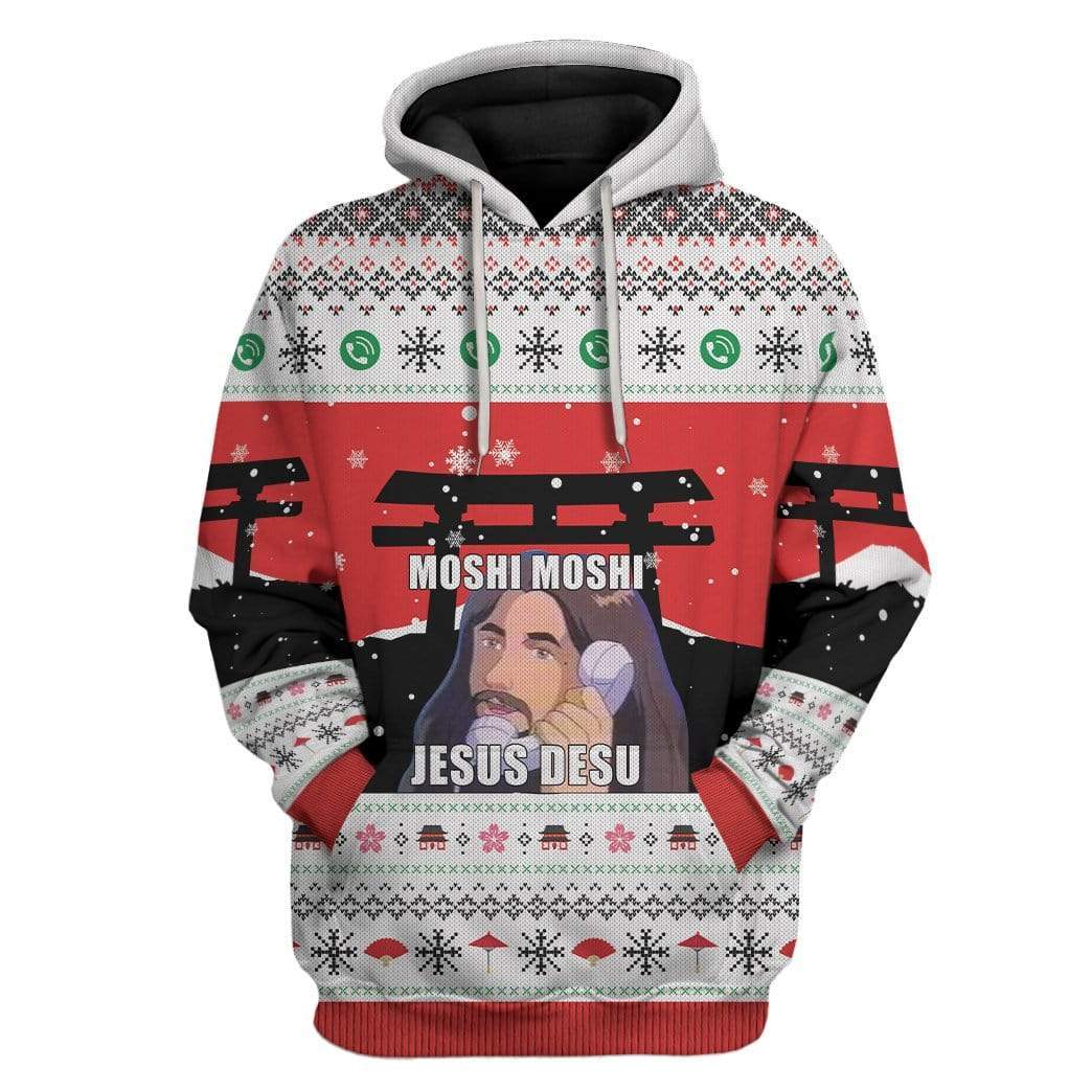 Ugly Christmas Jesus Custom T-shirt - Hoodies Apparel HD-TA20111904 3D Custom Fleece Hoodies Hoodie S 