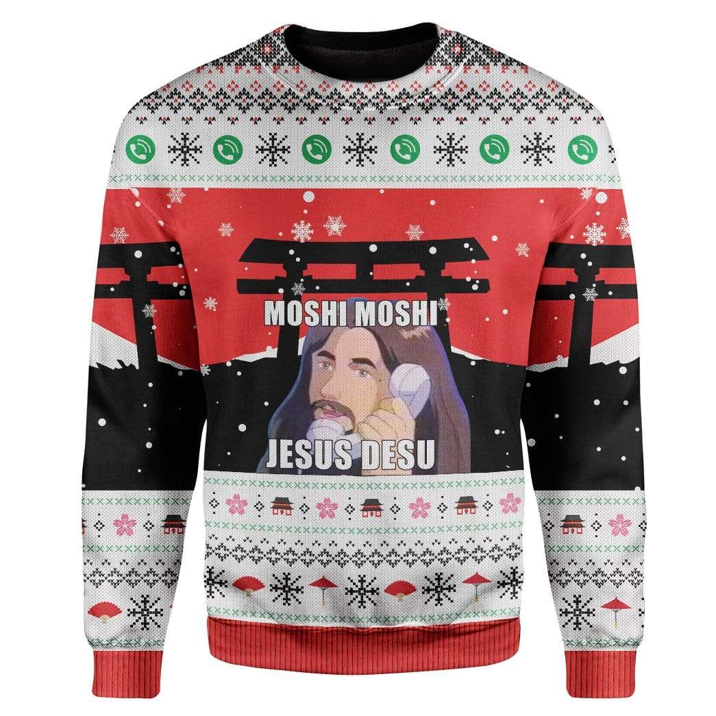 Ugly Christmas Jesus Custom T-shirt - Hoodies Apparel HD-TA20111904 3D Custom Fleece Hoodies Long Sleeve S 