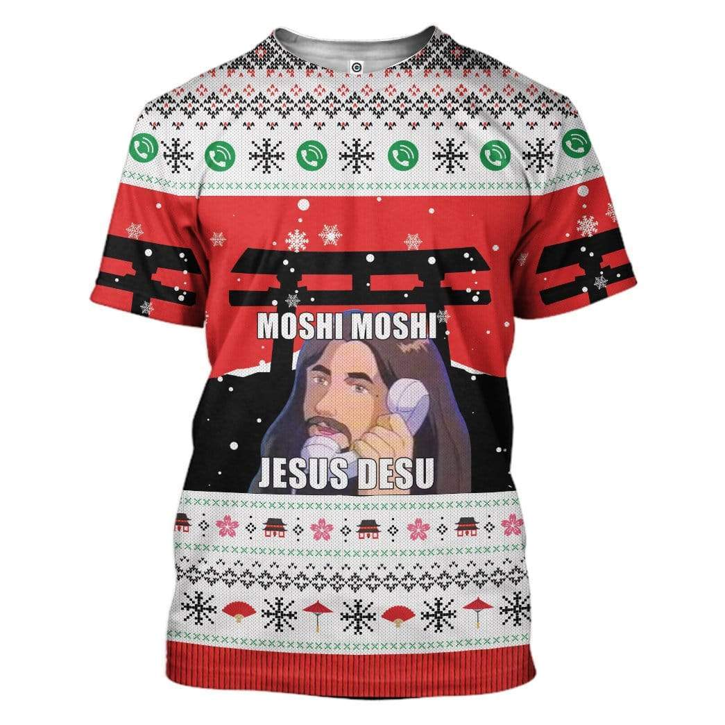 Ugly Christmas Jesus Custom T-shirt - Hoodies Apparel HD-TA20111904 3D Custom Fleece Hoodies T-Shirt S 