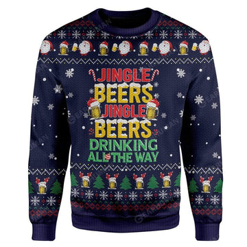 Gearhumans Ugly Christmas Jinger Beers Custom T-Shirts Hoodies Apparel