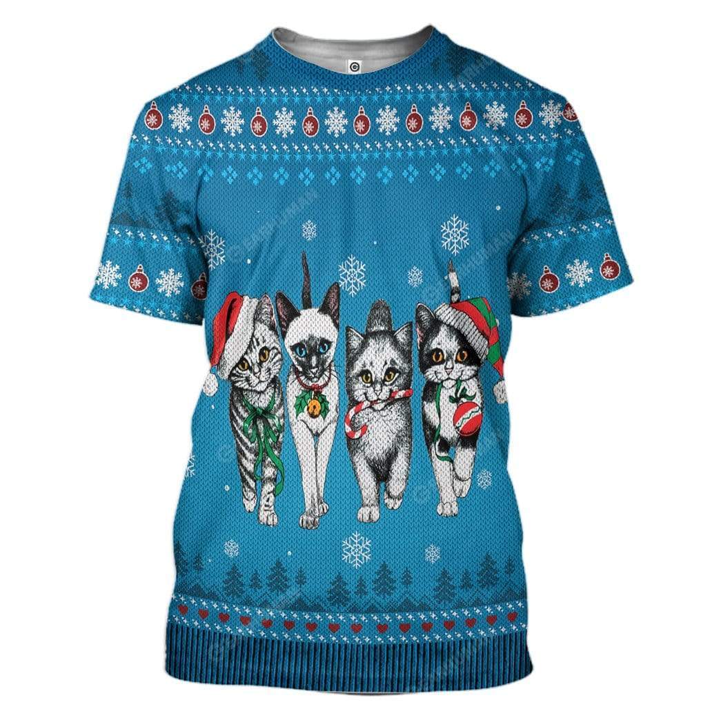 Ugly Christmas Kitten Gang Hoodie T-Shirts Apparel CT-TA2911193 3D Custom Fleece Hoodies T-Shirt S 