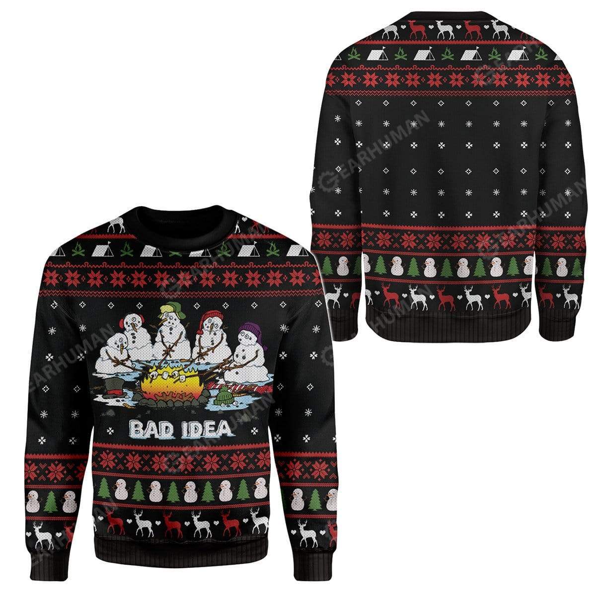 Ugly Christmas Melting Snow Man Camping Bad Idea Hoodie T-Shirts Apparel HD-TA3011194 3D Custom Fleece Hoodies 