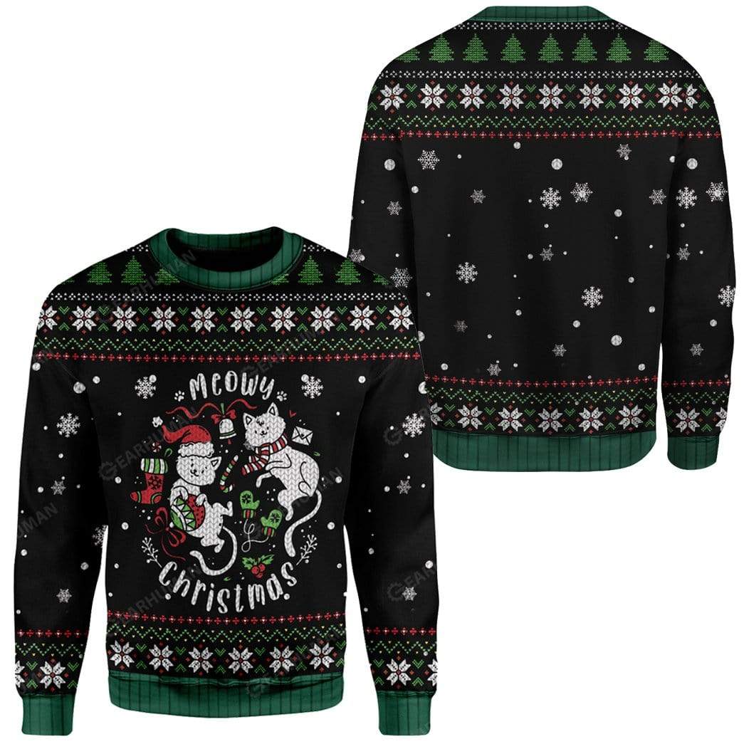 Ugly Christmas Meowy Christmas Custom Sweater Apparel CT-AT2611197 Ugly Christmas Sweater 