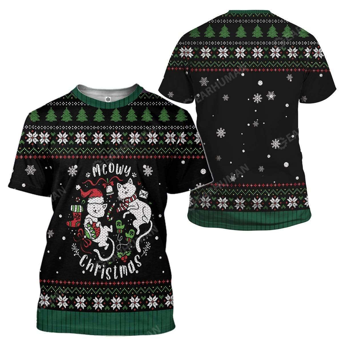 Ugly Christmas Meowy Christmas Custom T-Shirts Hoodies Apparel CT-AT2611197 3D Custom Fleece Hoodies 