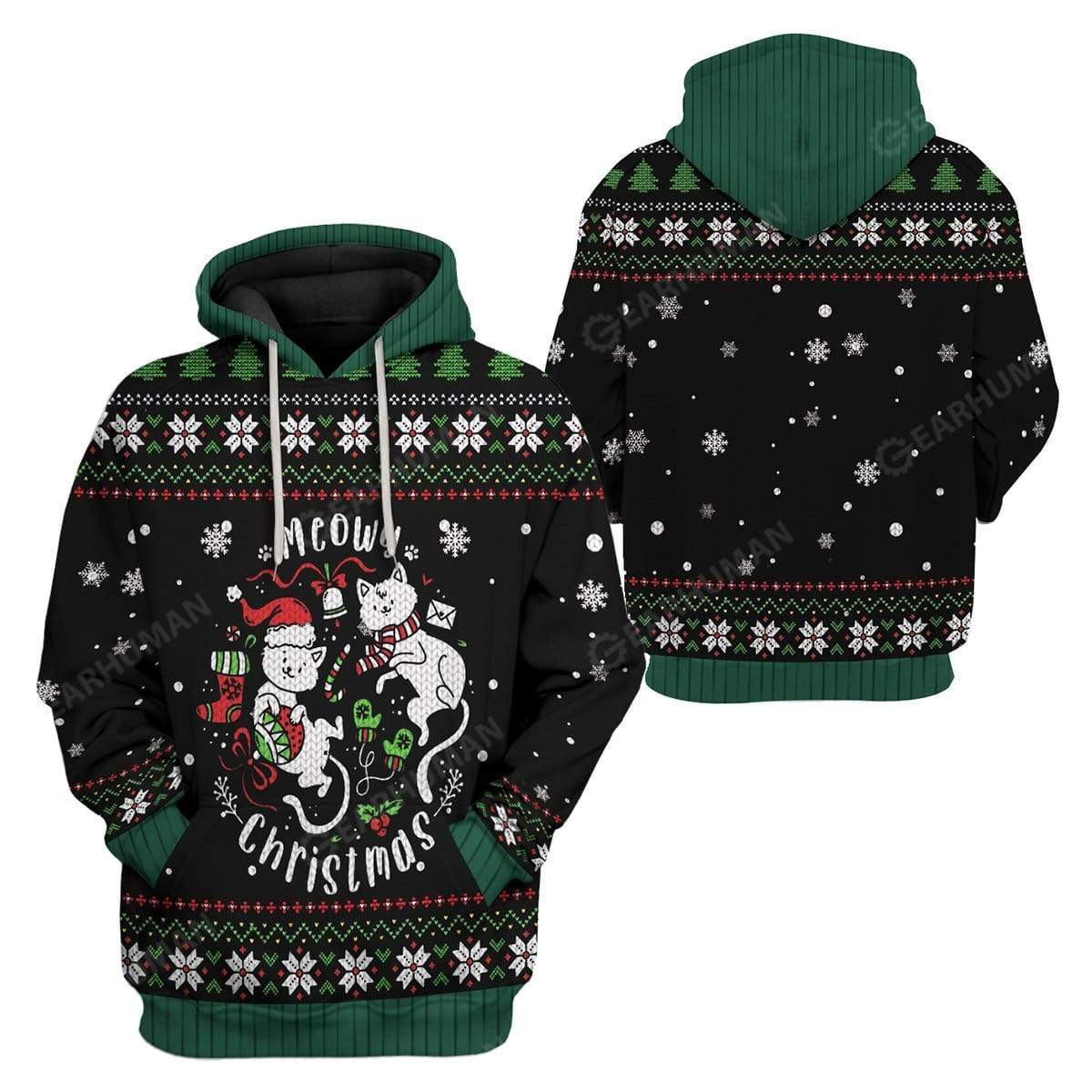 Ugly Christmas Meowy Christmas Custom T-Shirts Hoodies Apparel CT-AT2611197 3D Custom Fleece Hoodies 