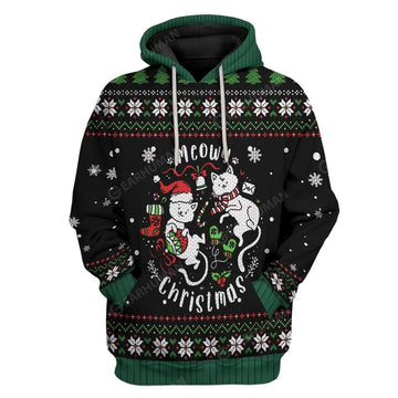Ugly Christmas Meowy Christmas Custom T-Shirts Hoodies Apparel CT-AT2611197 3D Custom Fleece Hoodies Hoodie S 