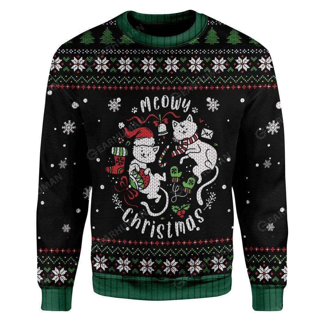 Ugly Christmas Meowy Christmas Custom T-Shirts Hoodies Apparel CT-AT2611197 3D Custom Fleece Hoodies Long Sleeve S 