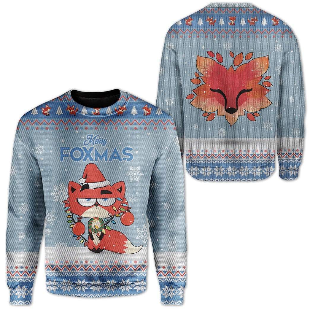 Ugly Christmas Merry Foxmas Custom Sweater Apparel HD-DT11111904 Ugly Christmas Sweater 