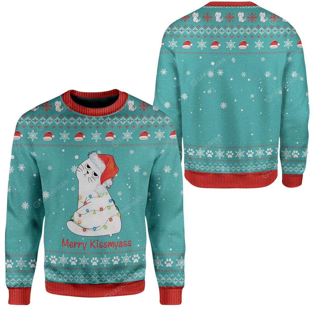 Ugly Christmas Merry Kissmyass Custom Sweater Apparel HD-AT25111916 Ugly Christmas Sweater 