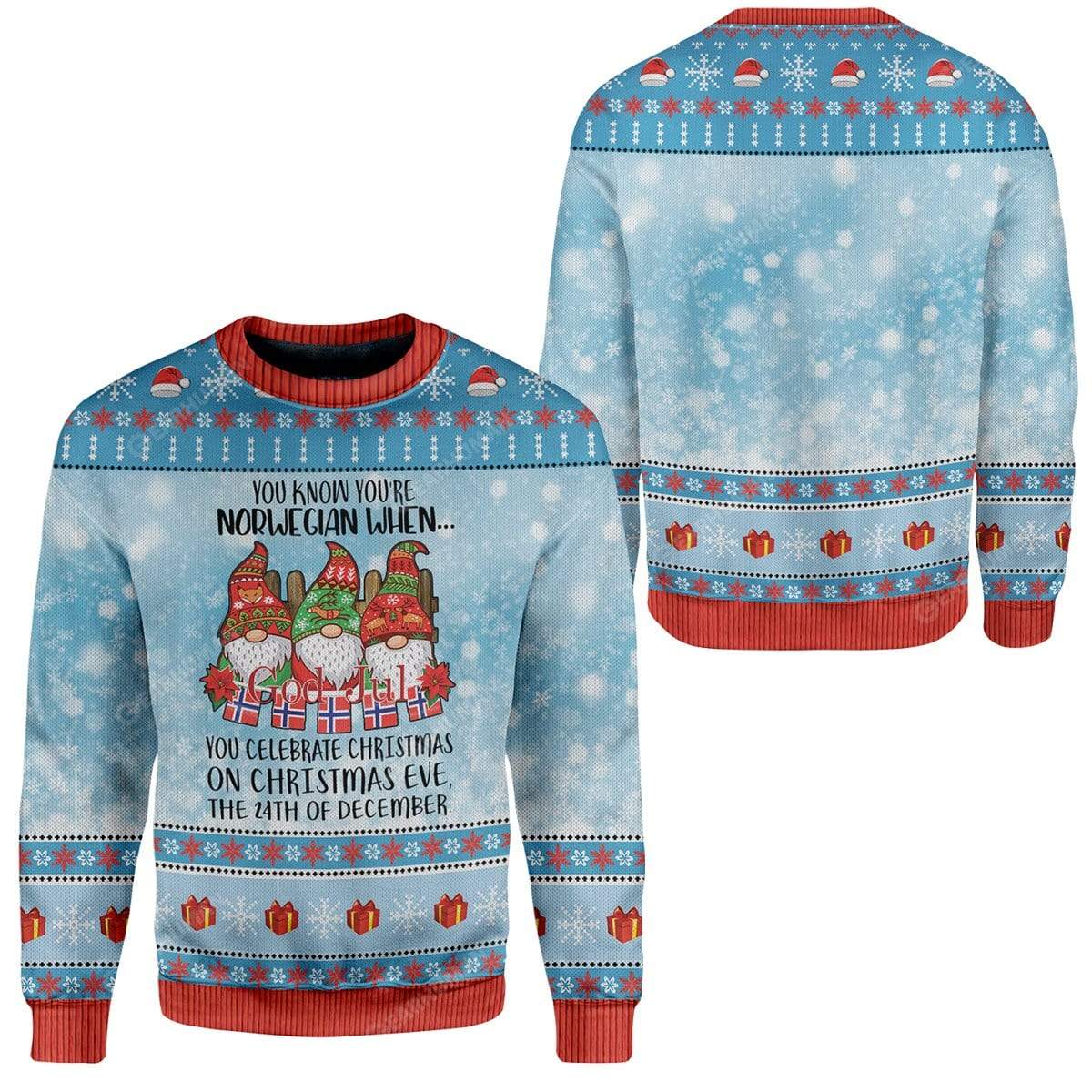 Ugly Christmas Norwegian Christmas 24th Custom Sweater Apparel HD-AT2611191 Ugly Christmas Sweater 