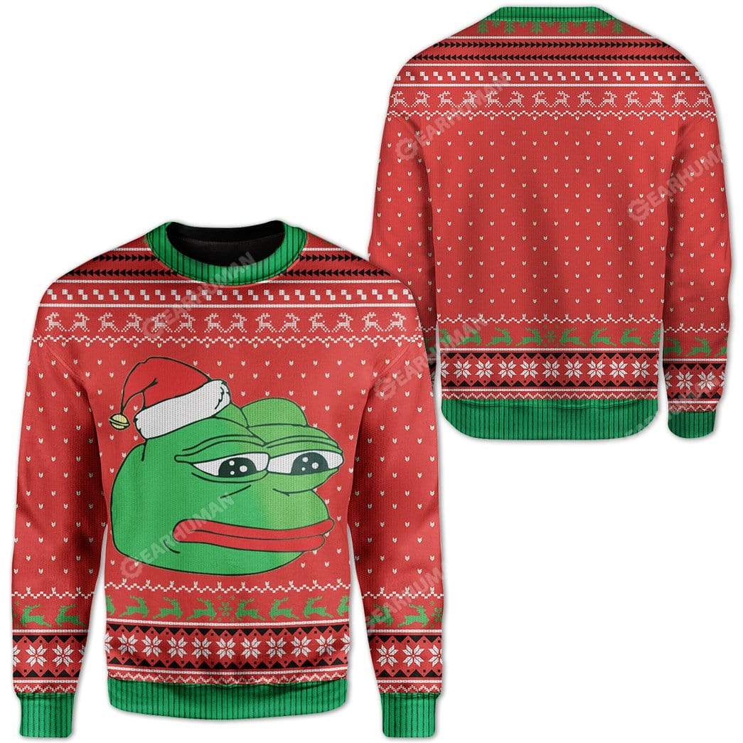 Ugly Christmas Pepe The Frog Custom Sweater Apparel HD-AT2811195 Ugly Christmas Sweater 