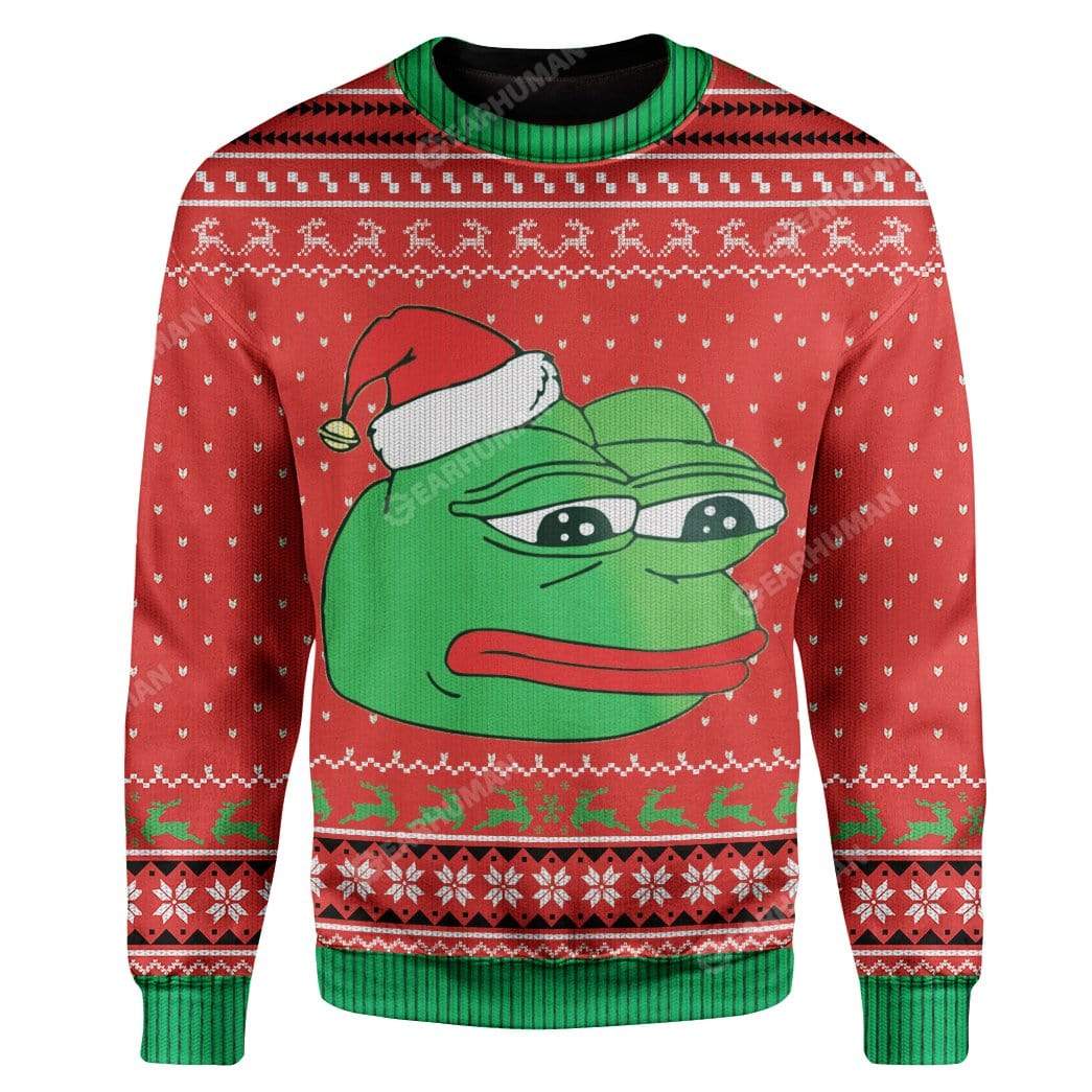 Gearhumans Ugly Christmas Pepe The Frog Custom T Shirts Hoodies Appare