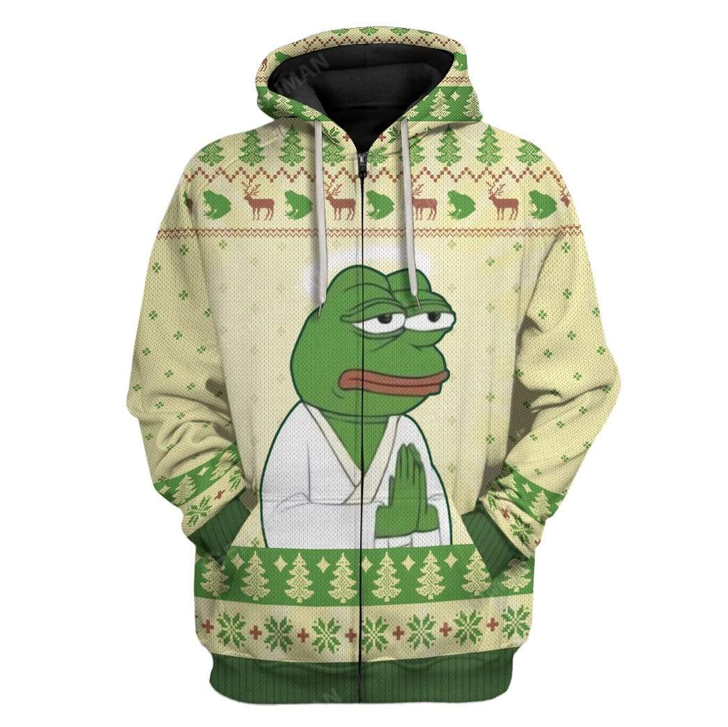 Ugly Christmas Pepe The Frog Hoodie T-Shirts Apparel HD-AT2911194 3D Custom Fleece Hoodies Zip Hoodie S 