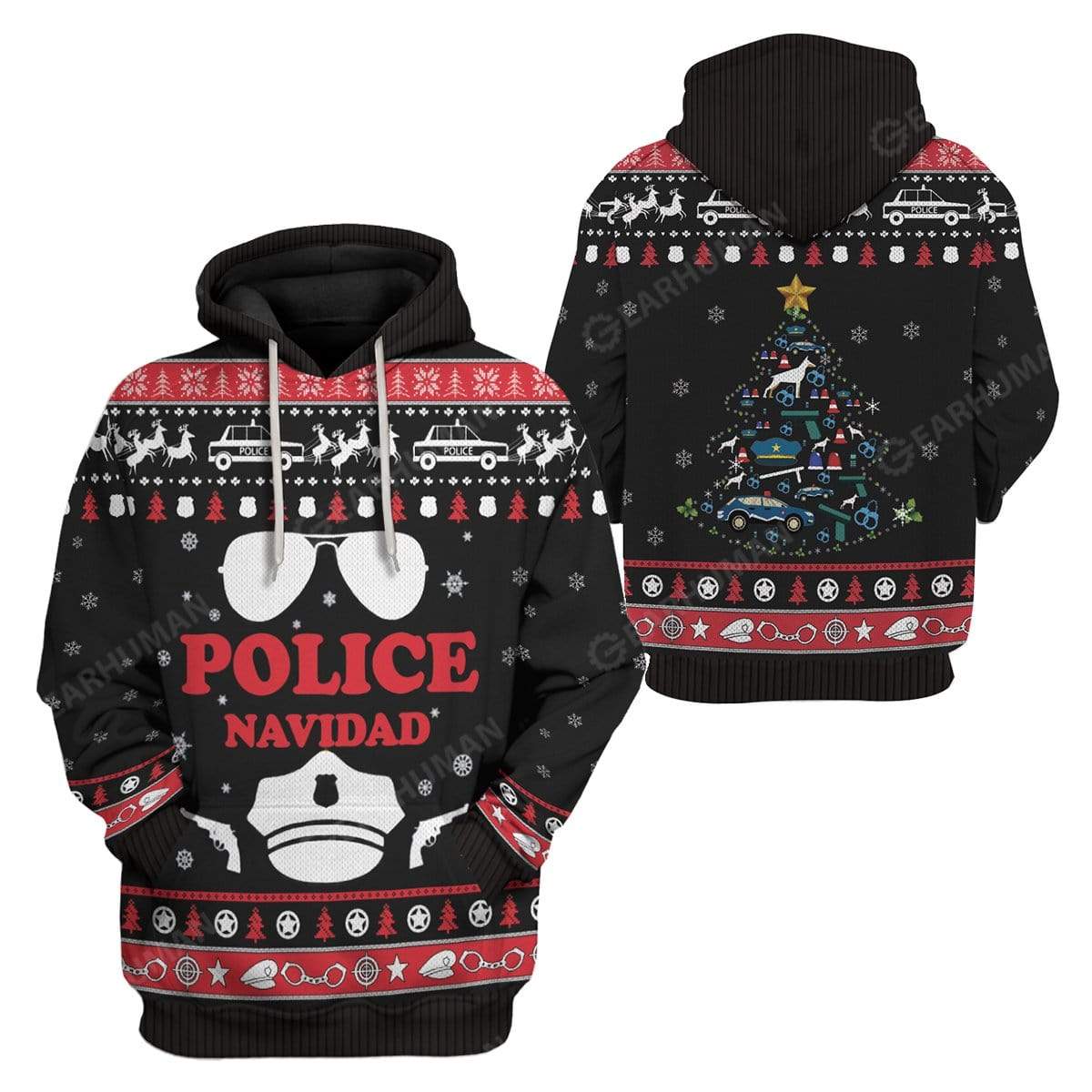 Ugly Christmas Police Navidad Custom T-Shirts Hoodies Apparel HD-DT2611195 3D Custom Fleece Hoodies 