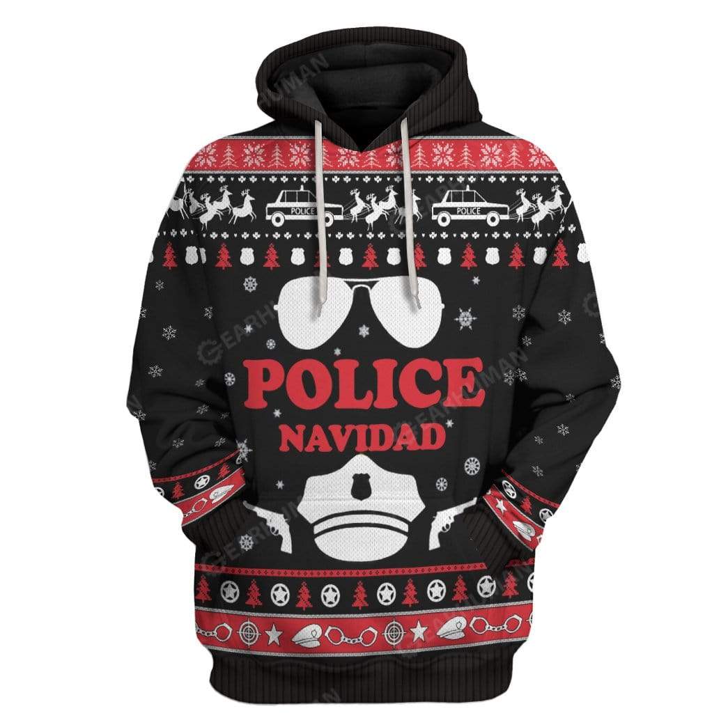 Ugly Christmas Police Navidad Custom T-Shirts Hoodies Apparel HD-DT2611195 3D Custom Fleece Hoodies Hoodie S 