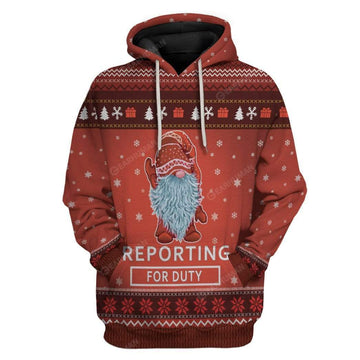 Gearhumans Ugly Christmas Reporting For Duty Hoodie T-Shirts Apparel