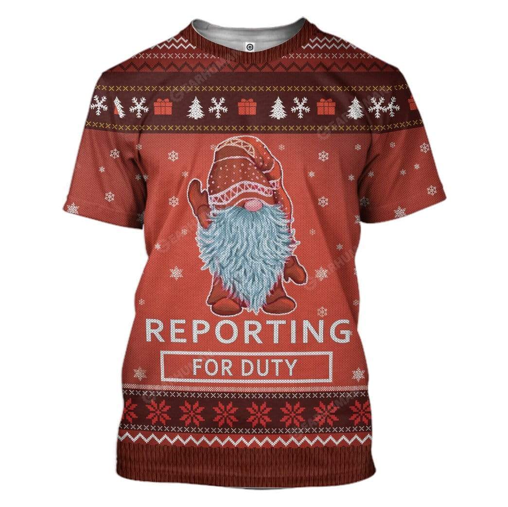 Ugly Christmas Reporting For Duty Hoodie T-Shirts Apparel HD-AT0212191 3D Custom Fleece Hoodies T-Shirt S 