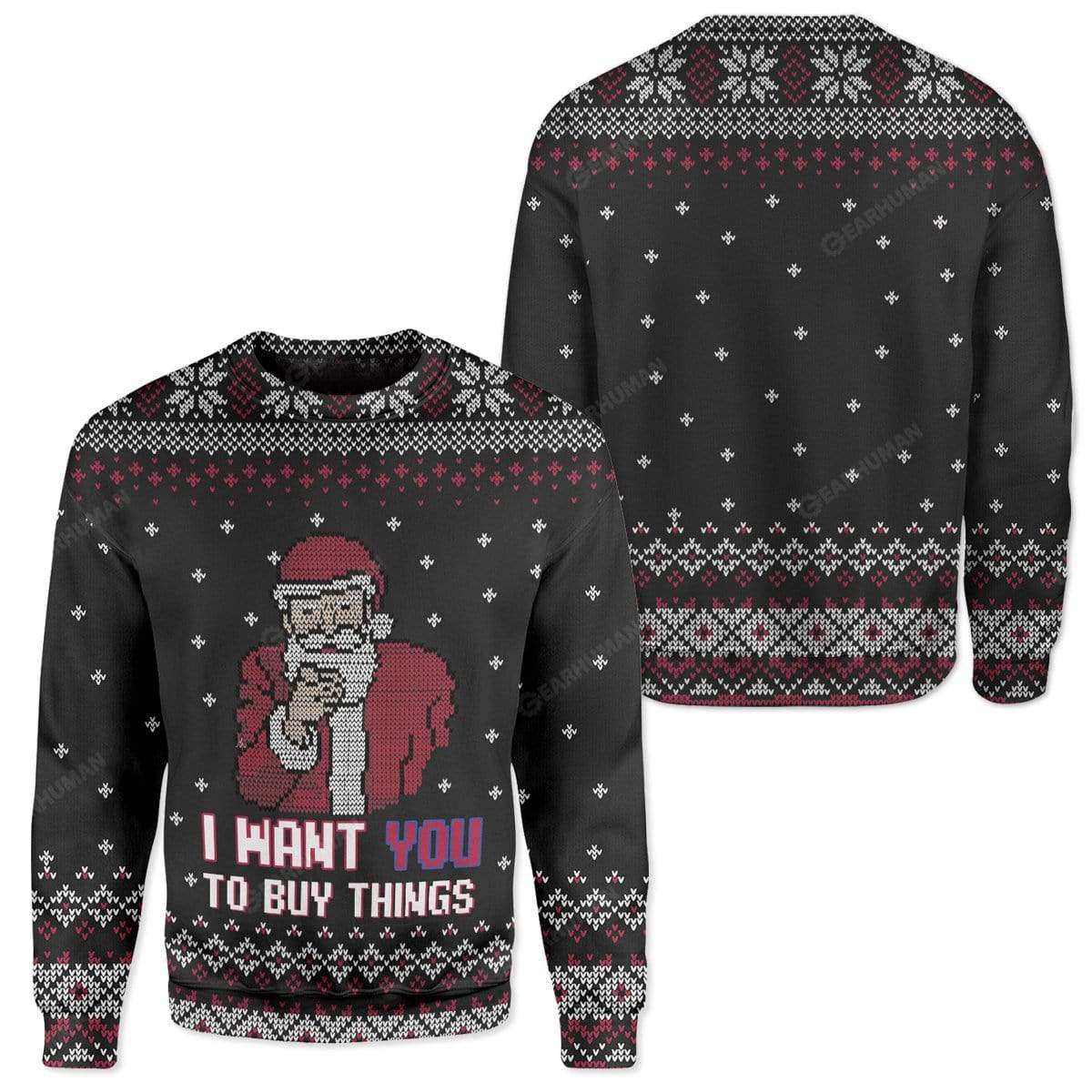 Ugly Christmas Santa Custom Sweater Apparel HD-AT13111919 Ugly Christmas Sweater 