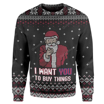 Gearhumans Ugly Christmas Santa Custom Sweater Apparel