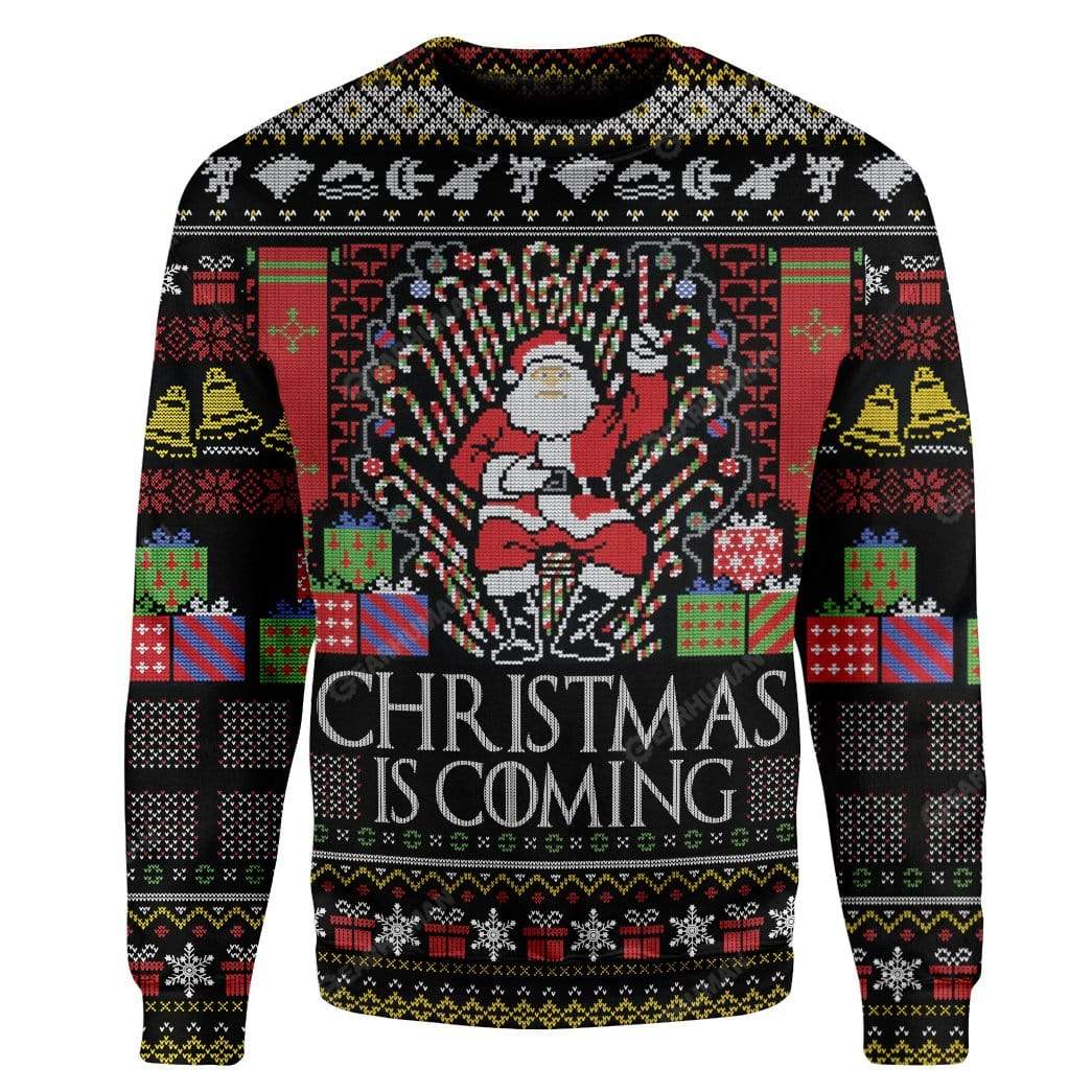 Ugly Christmas Santa Custom Sweater Apparel HD-AT16111921 Ugly Christmas Sweater Long Sleeve S 