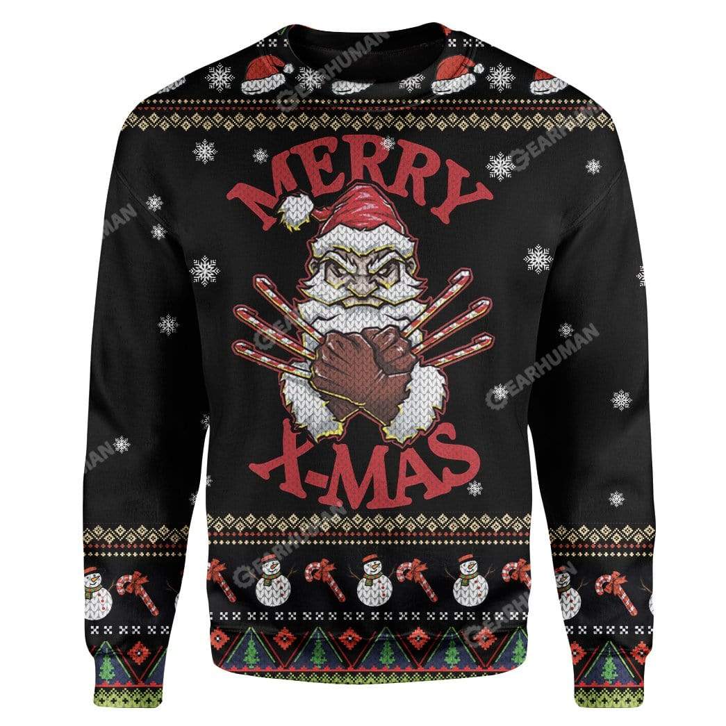 Ugly Christmas Santa Custom Sweater Apparel HD-AT18111904 Ugly Christmas Sweater Long Sleeve S 