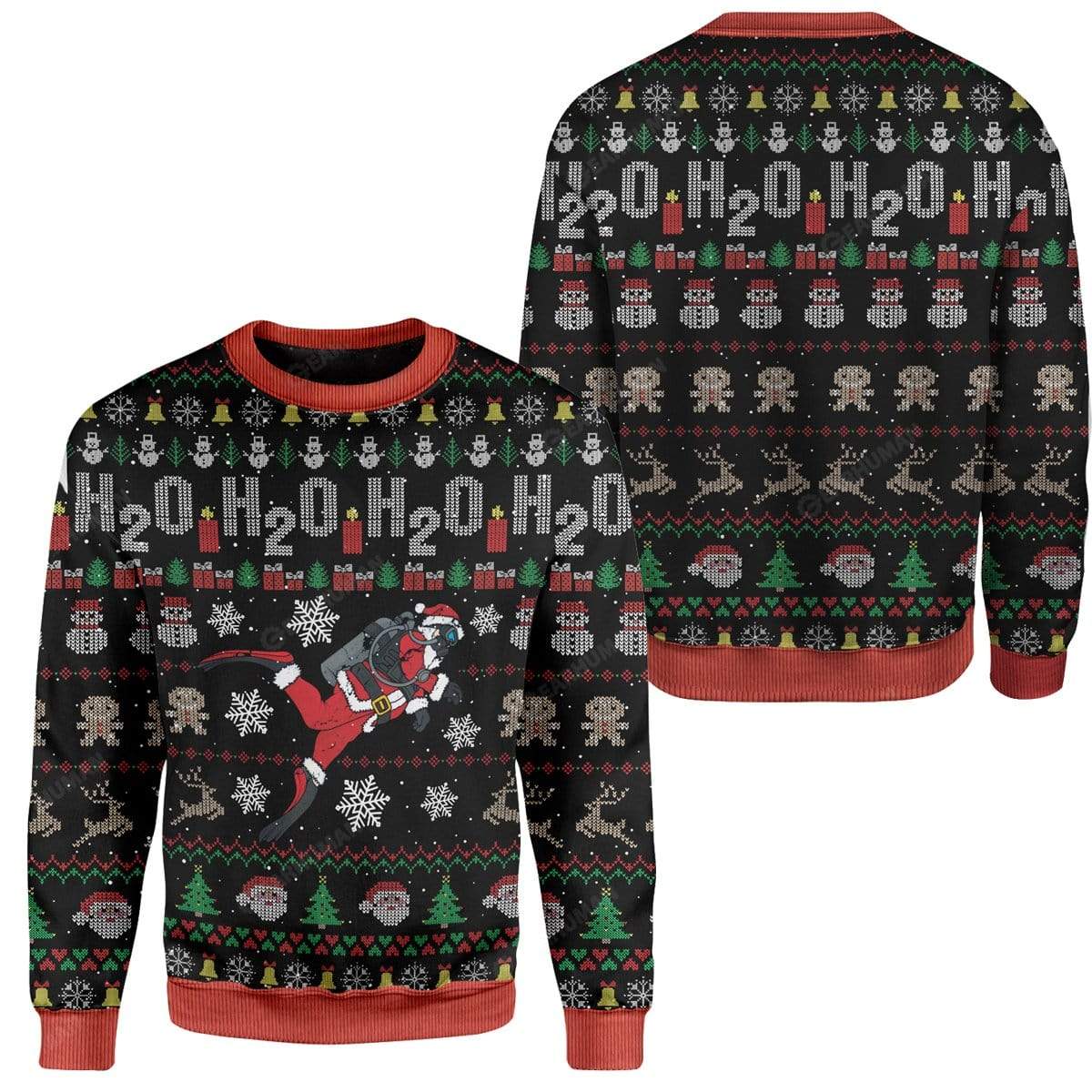 Ugly Christmas Santa Custom Sweater Apparel HD-AT20111914 Ugly Christmas Sweater 