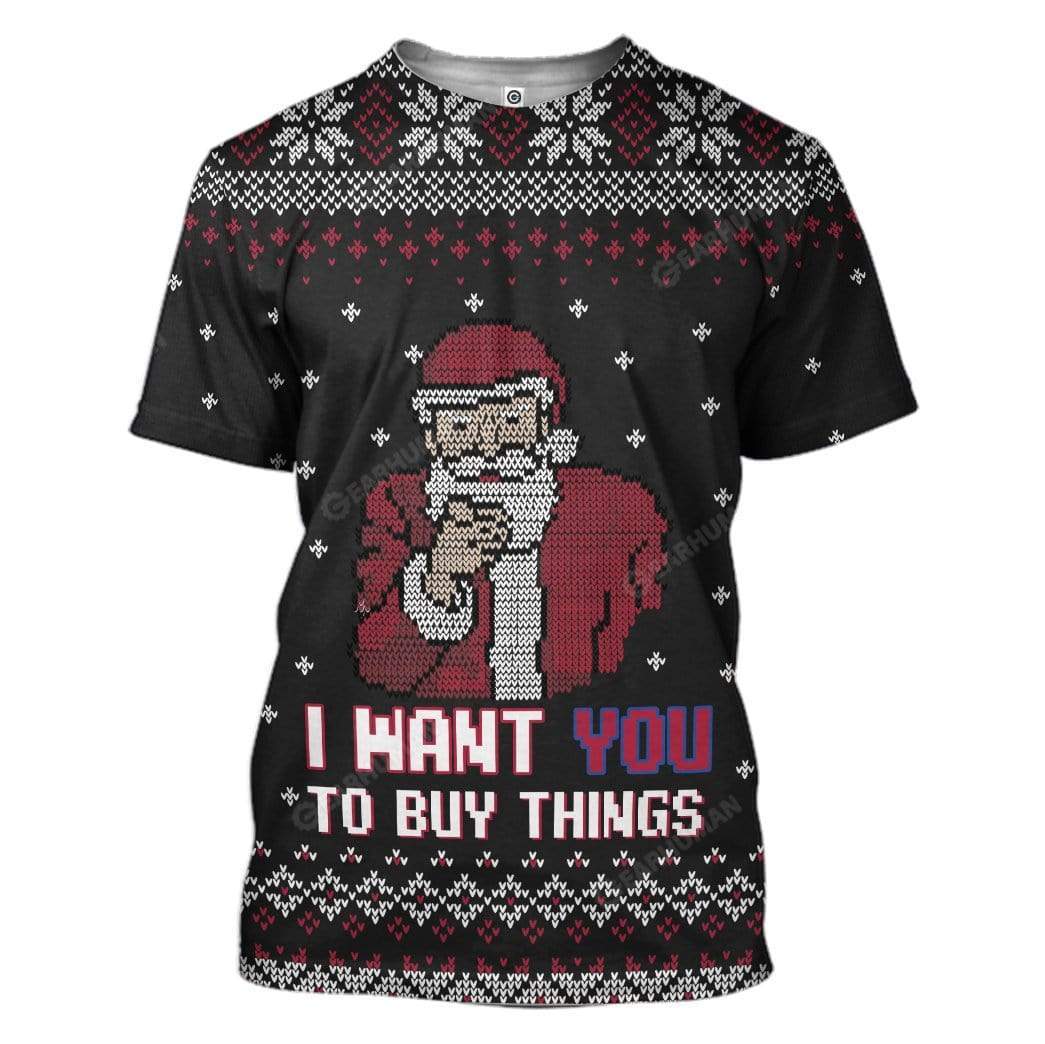 Ugly Christmas Santa Custom T-shirt - Hoodies Apparel HD-AT13111919 3D Custom Fleece Hoodies T-Shirt S 