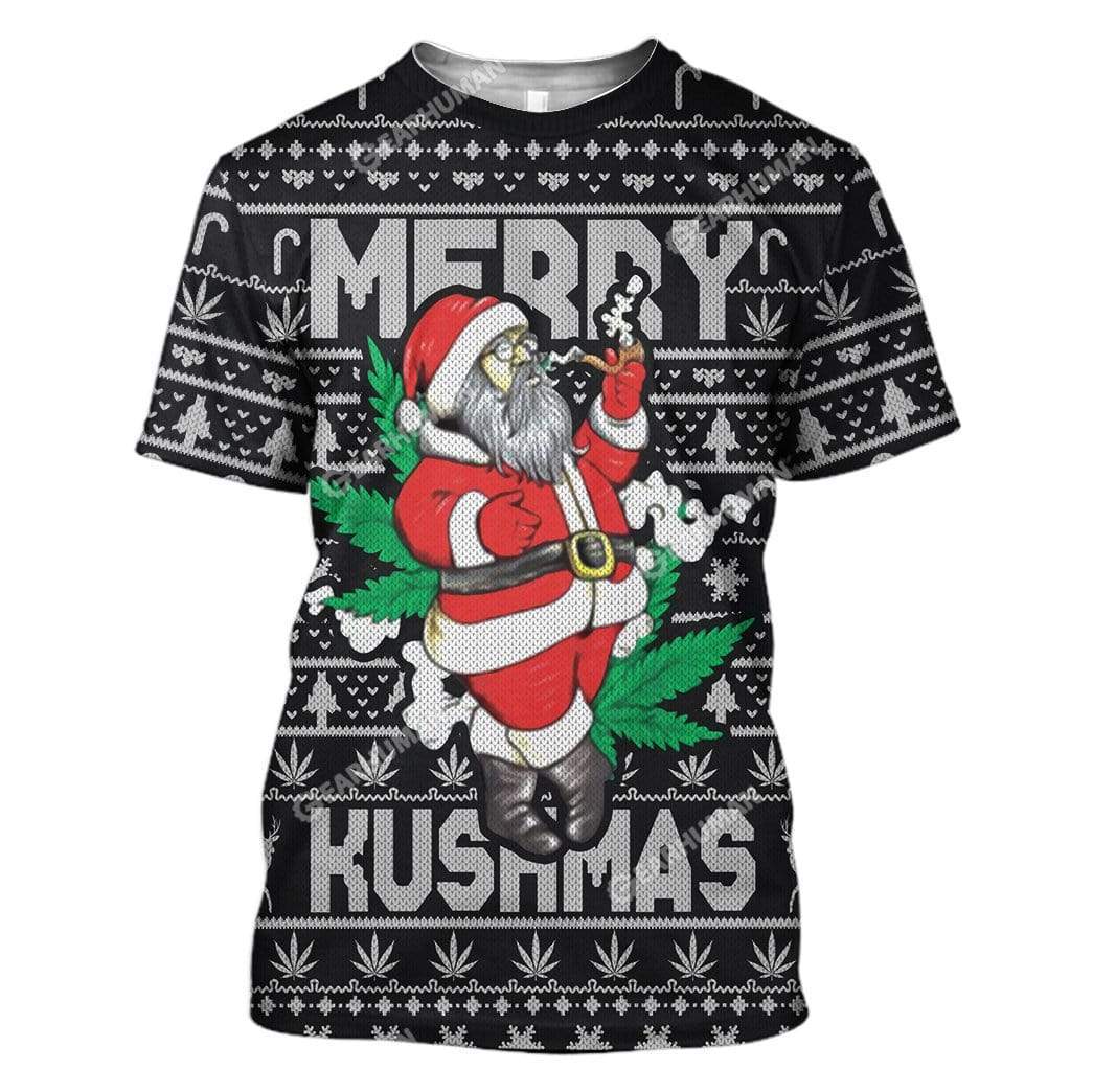 Ugly Christmas Santa Custom T-shirt - Hoodies Apparel HD-AT14111919 3D Custom Fleece Hoodies T-Shirt S 