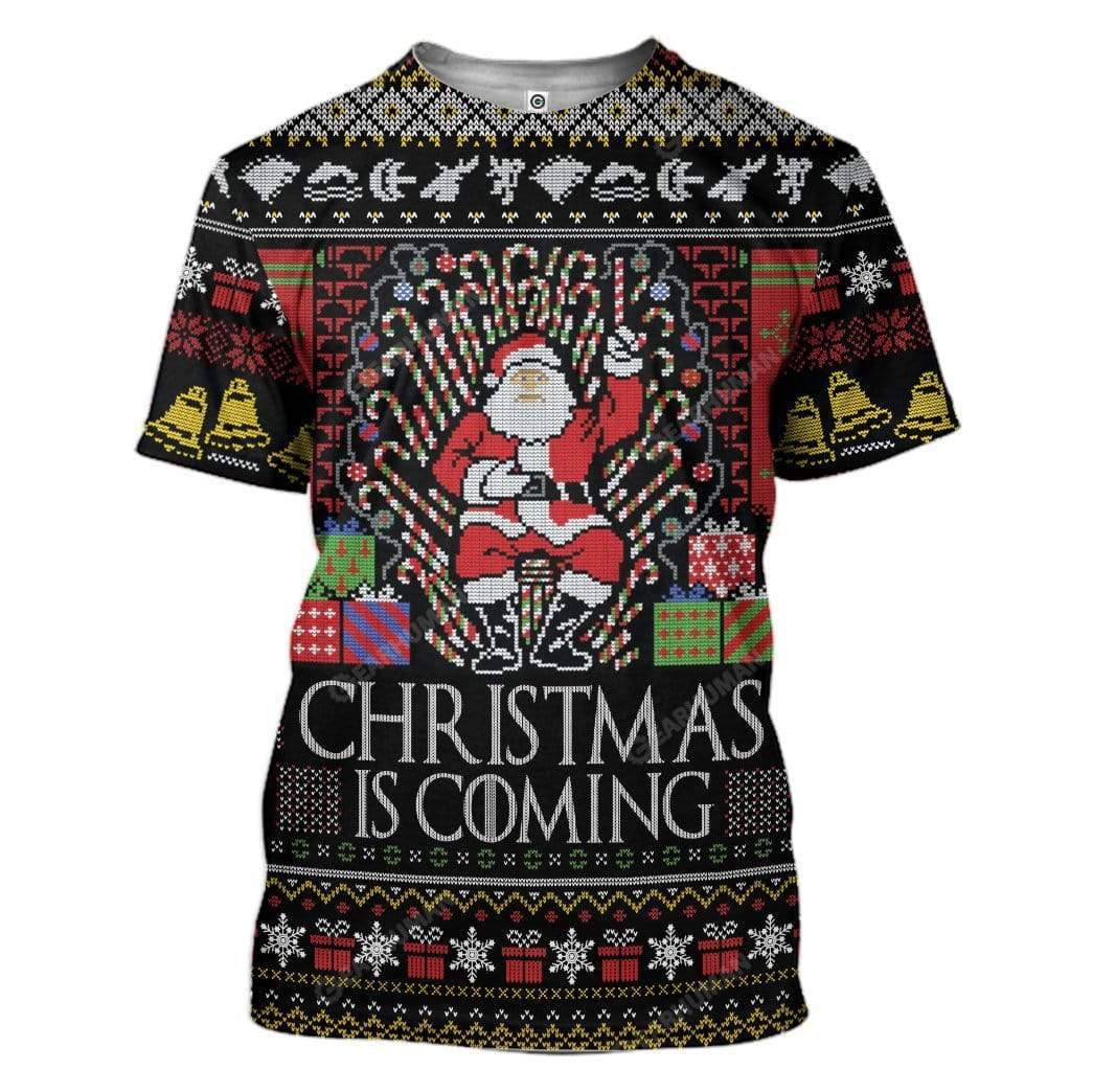 Ugly Christmas Santa Custom T-shirt - Hoodies Apparel HD-AT16111921 3D Custom Fleece Hoodies T-Shirt S 